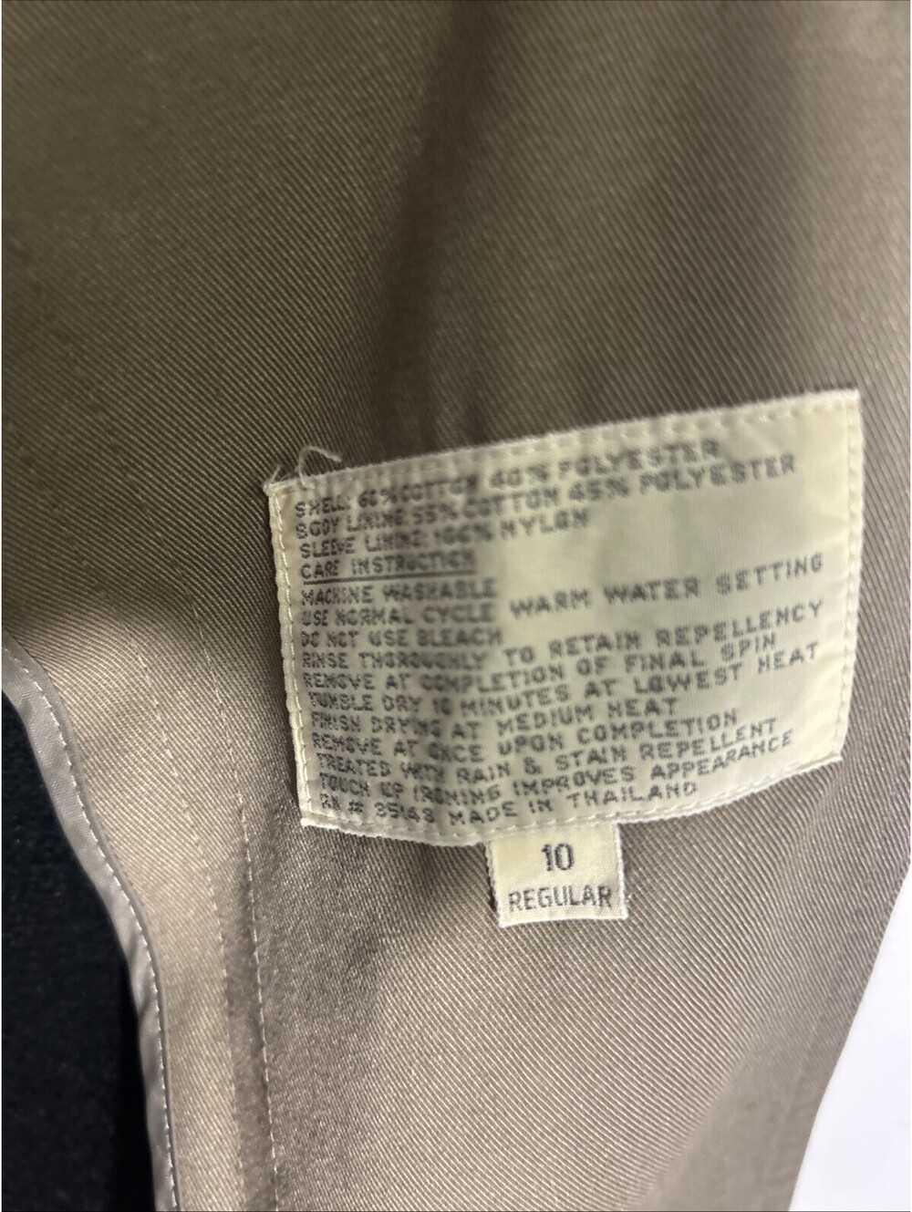 Vintage Misty Harbor Womens Trench Coat Taupe Size 10 Belted - Picture 4 of 6